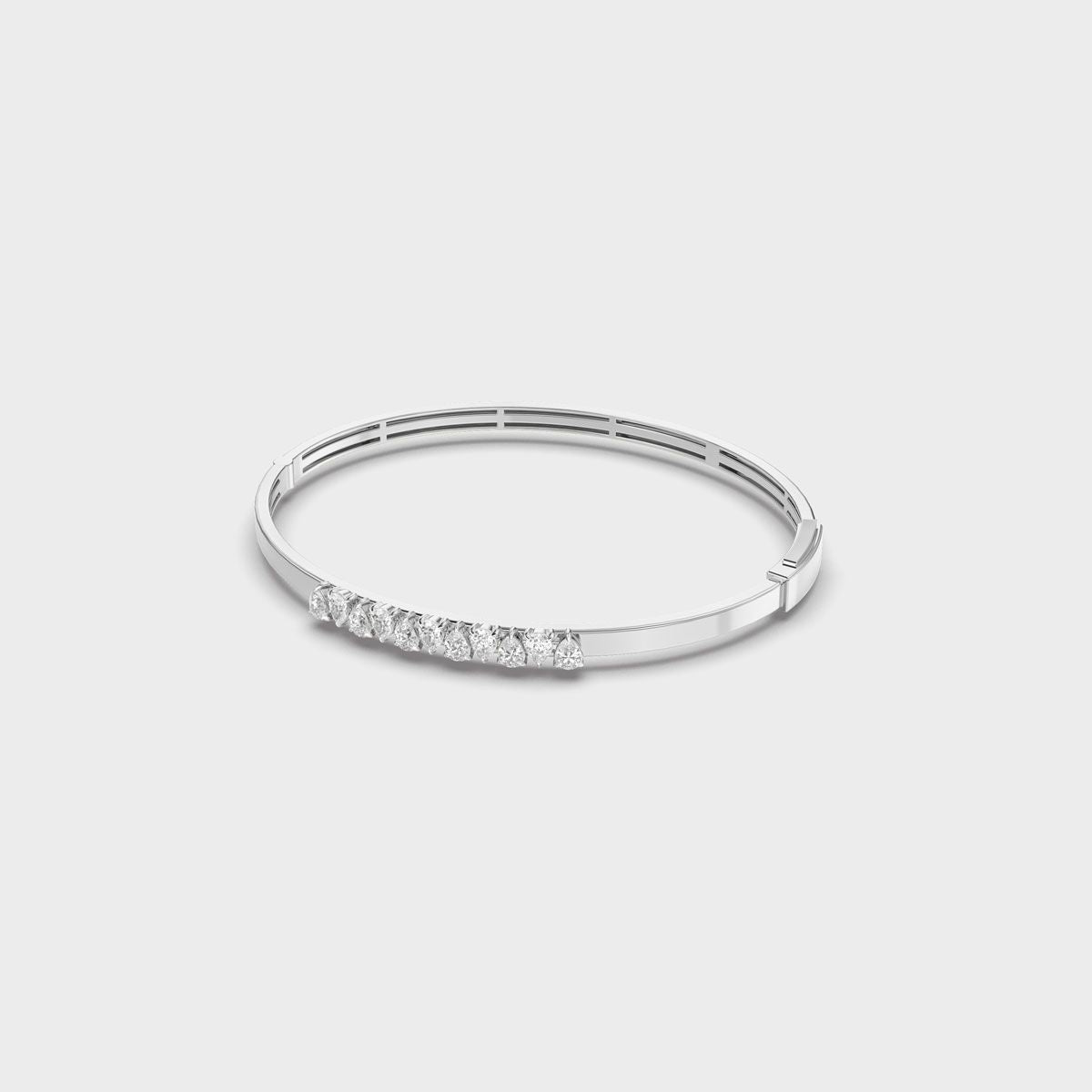 Pear Zigzag Row Diamond Bracelet