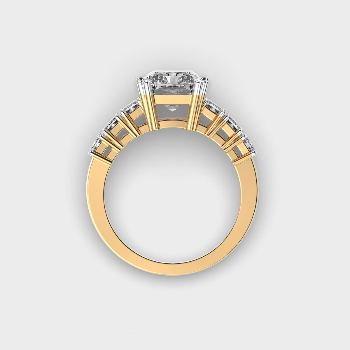 Manhattan Chic Radiant Cut Diamond Ring - View 4