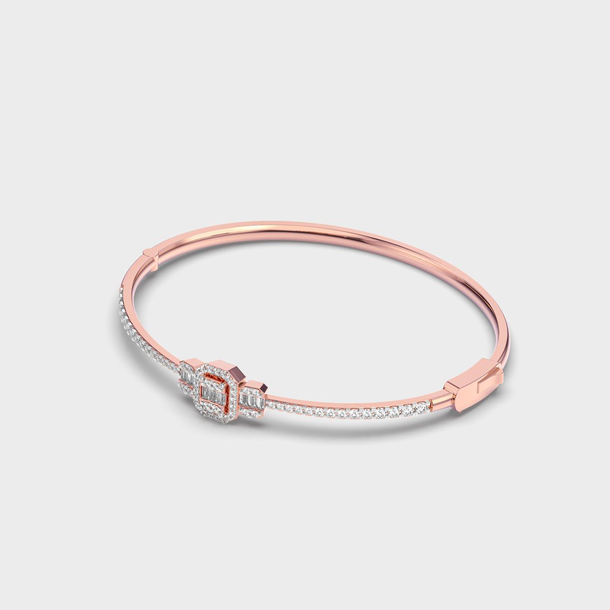 Minimalist Club Floral Diamond Bangle