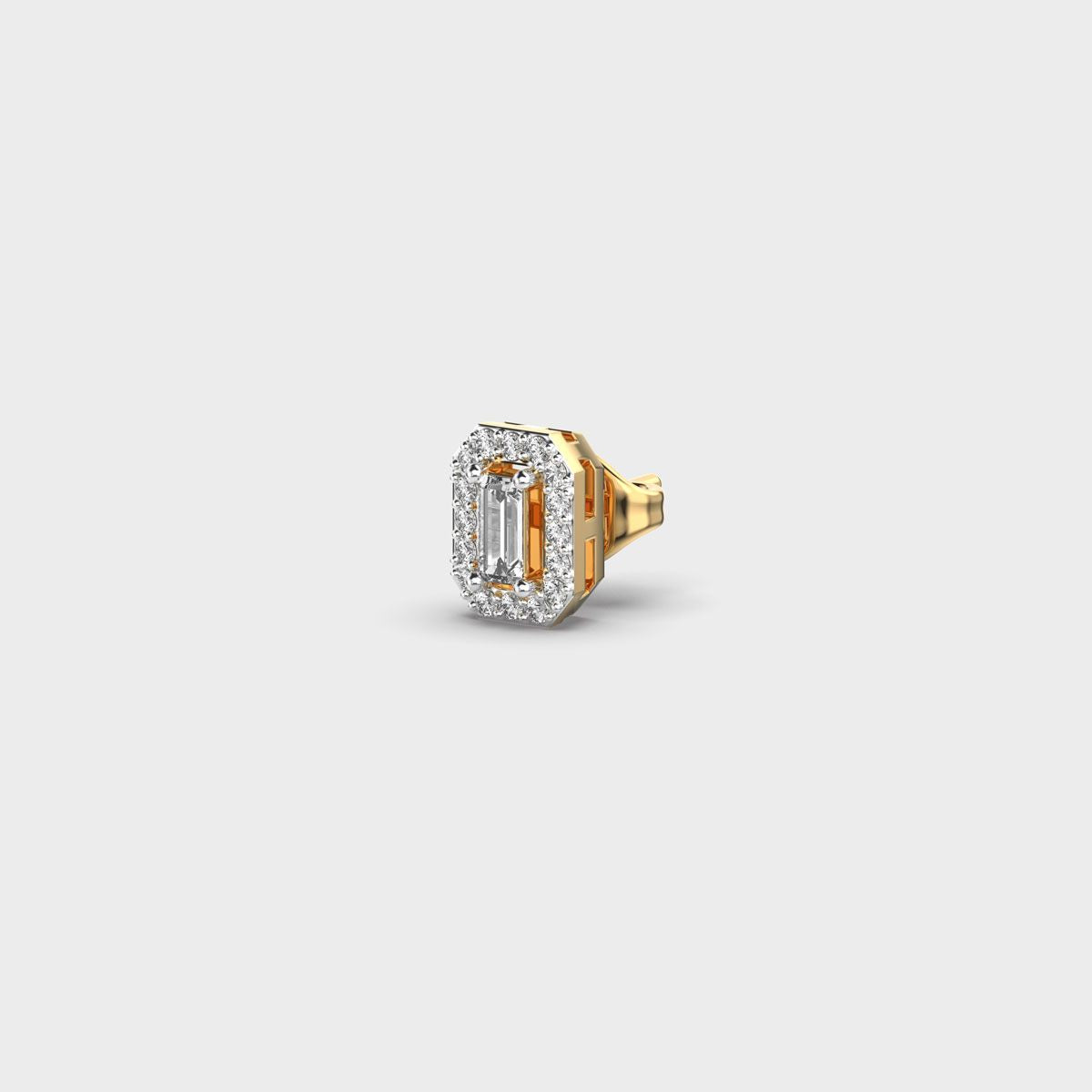Shimmering Octagonal Dual Diamond Stud For Men
