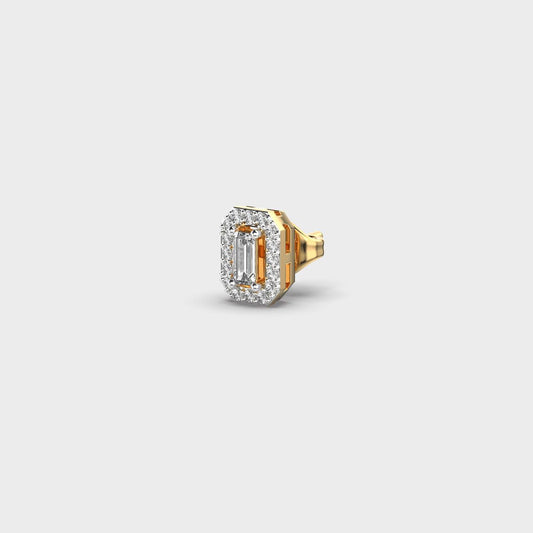 Shimmering Octagonal Dual Diamond Stud For Men