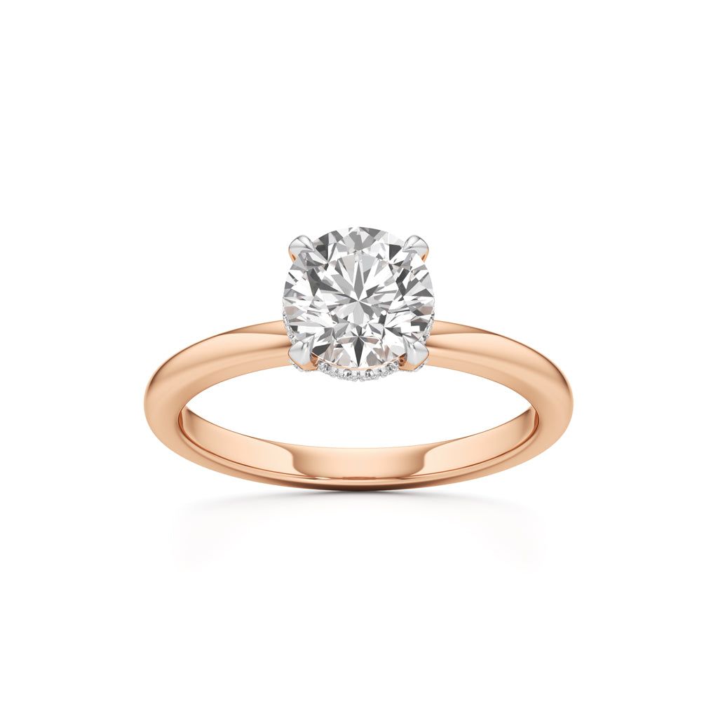 Elevated Diamond  Set Solitaire Ring