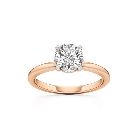 Elevated Diamond  Set Solitaire Ring