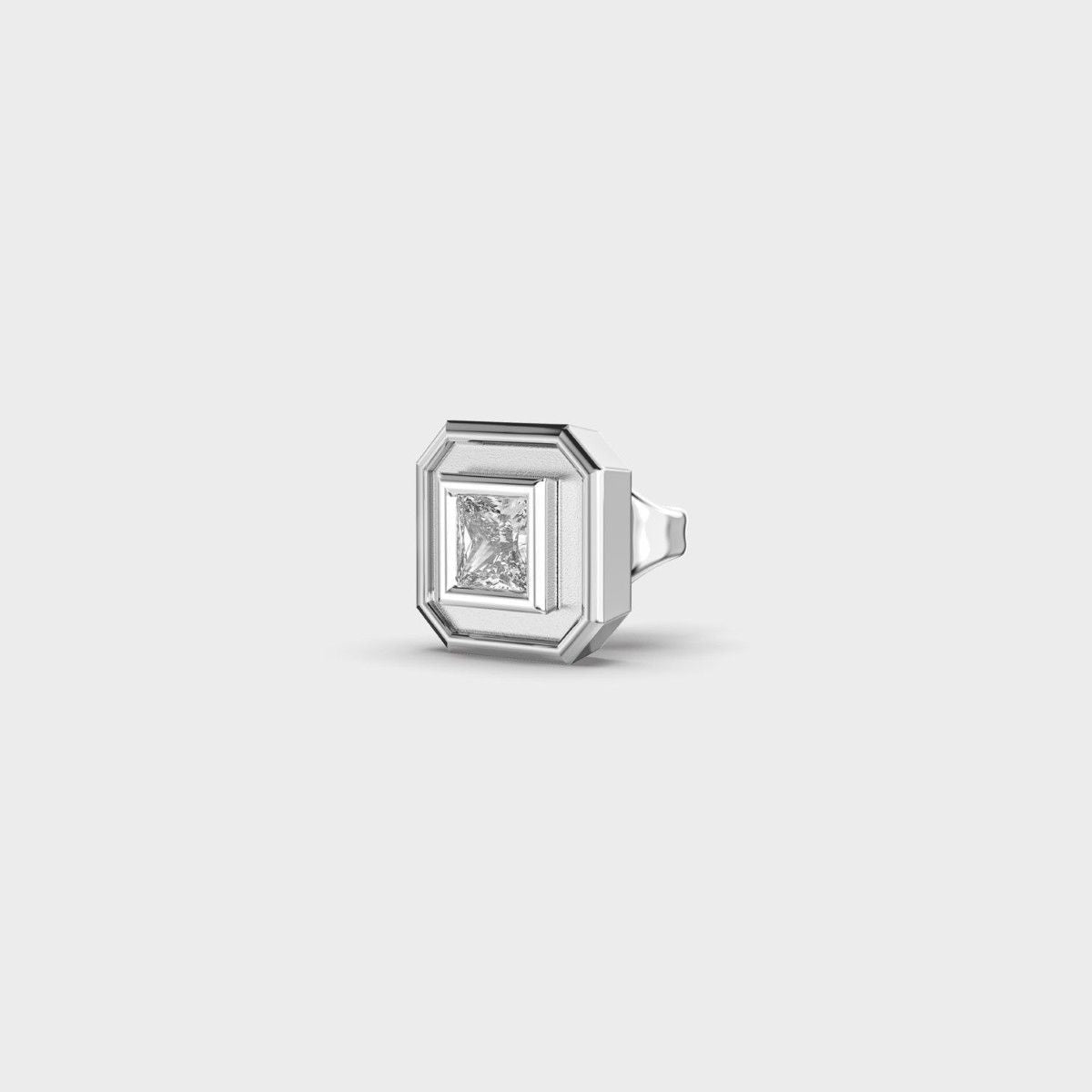 Dazzling Octagonal Princess Cut Diamond Stud For Men