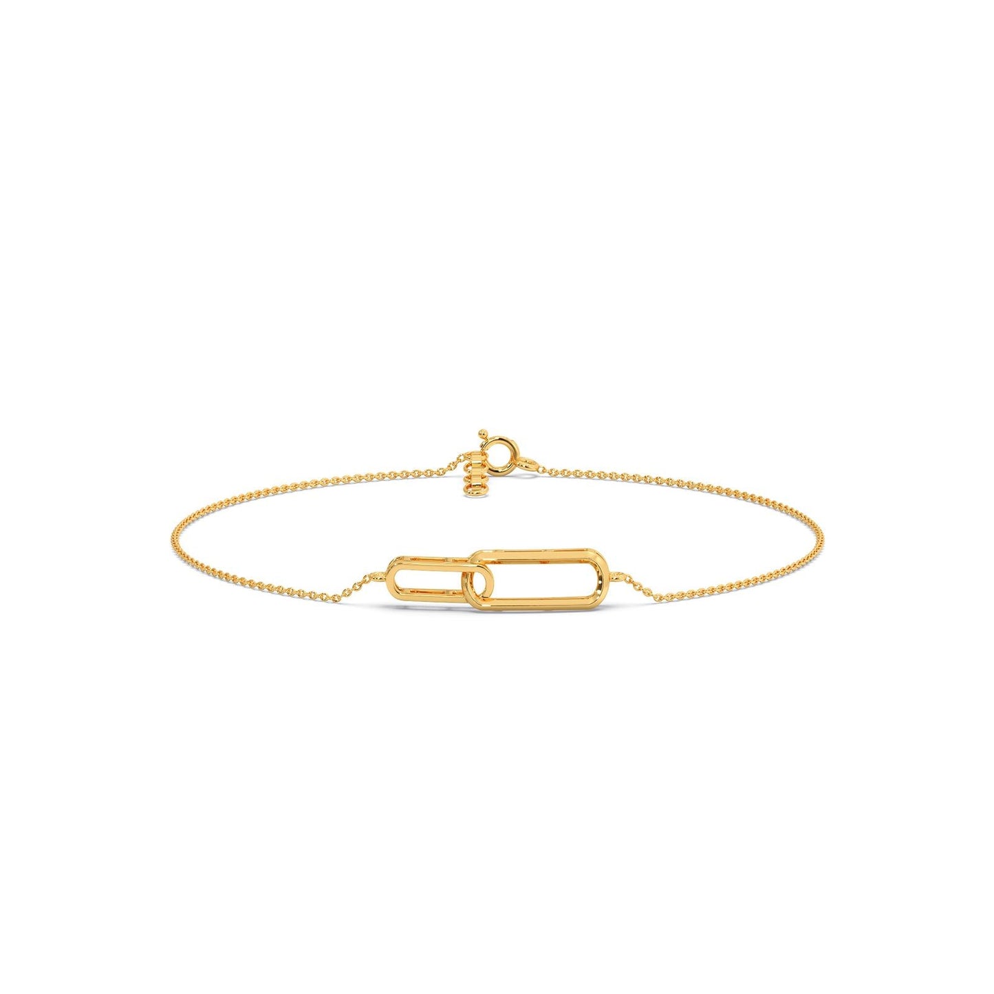 Dual Link Plain Gold Chain Bracelet