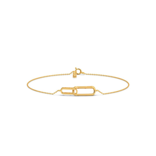 Dual Link Plain Gold Chain Bracelet