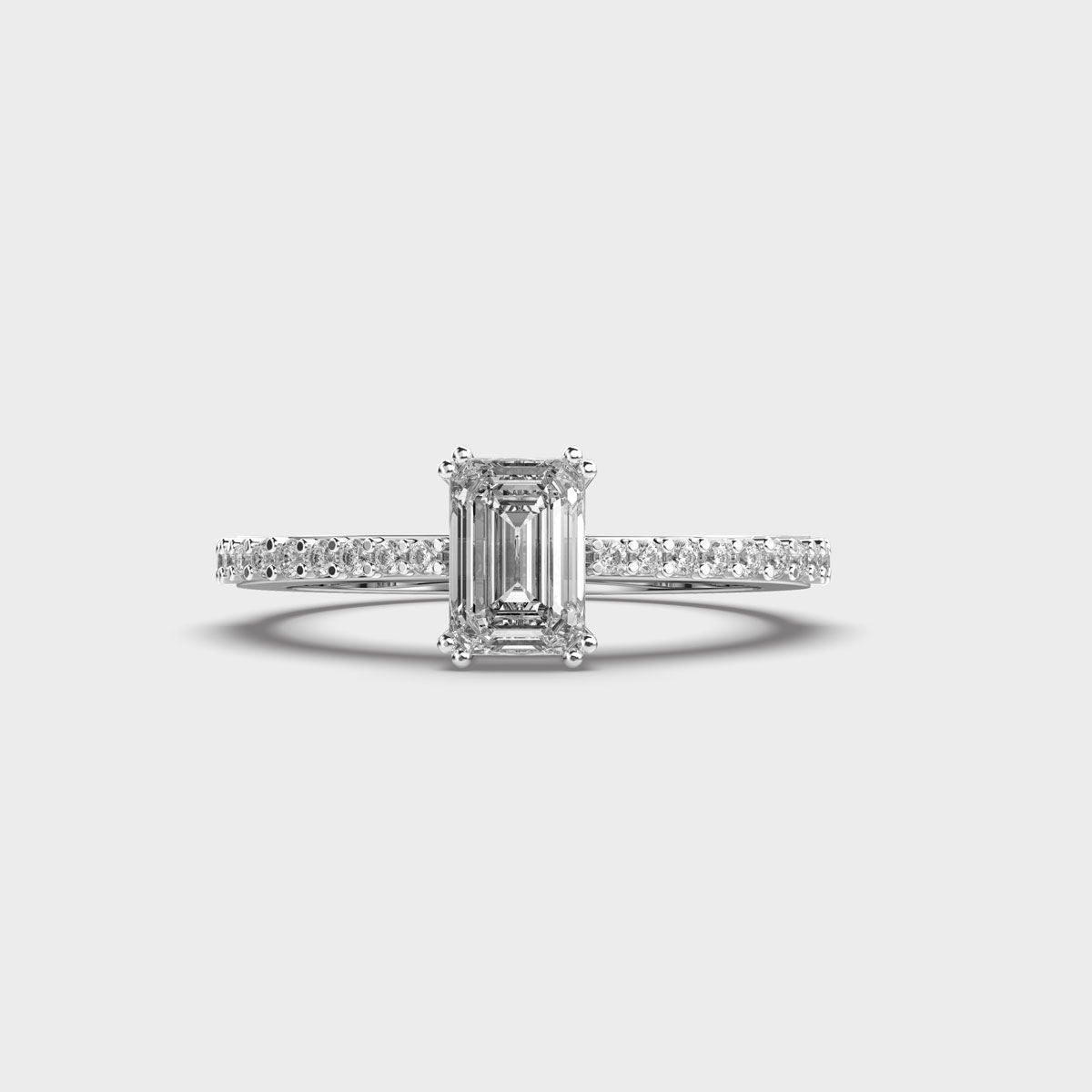 Emerald Diamond Pave Band Ring - View 10