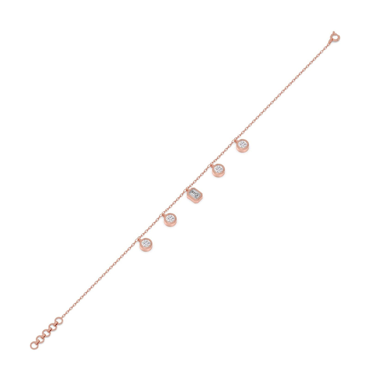 Emerald & Round Chain Bracelet