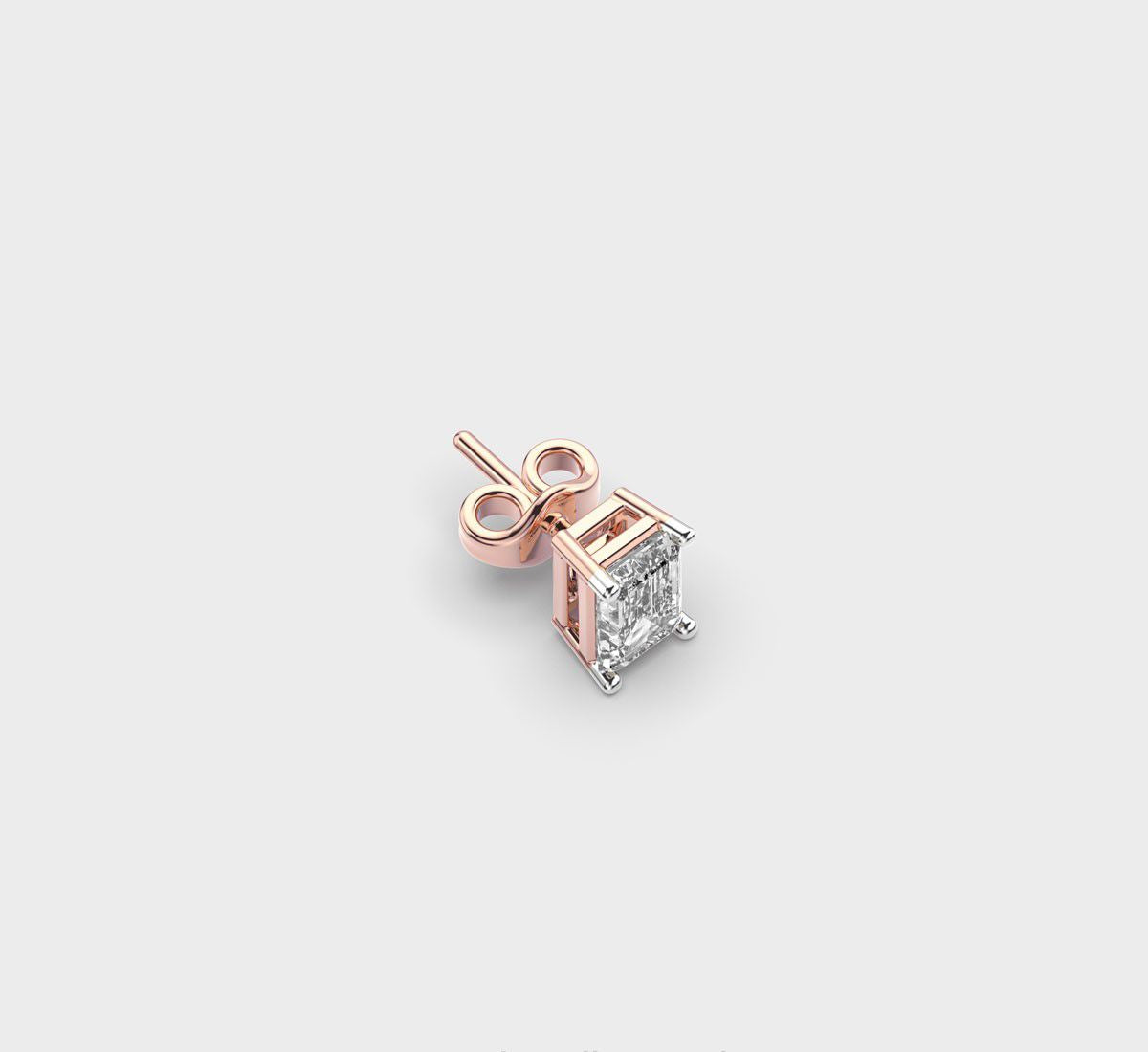 Emerald Cut Diamond Stud for Men