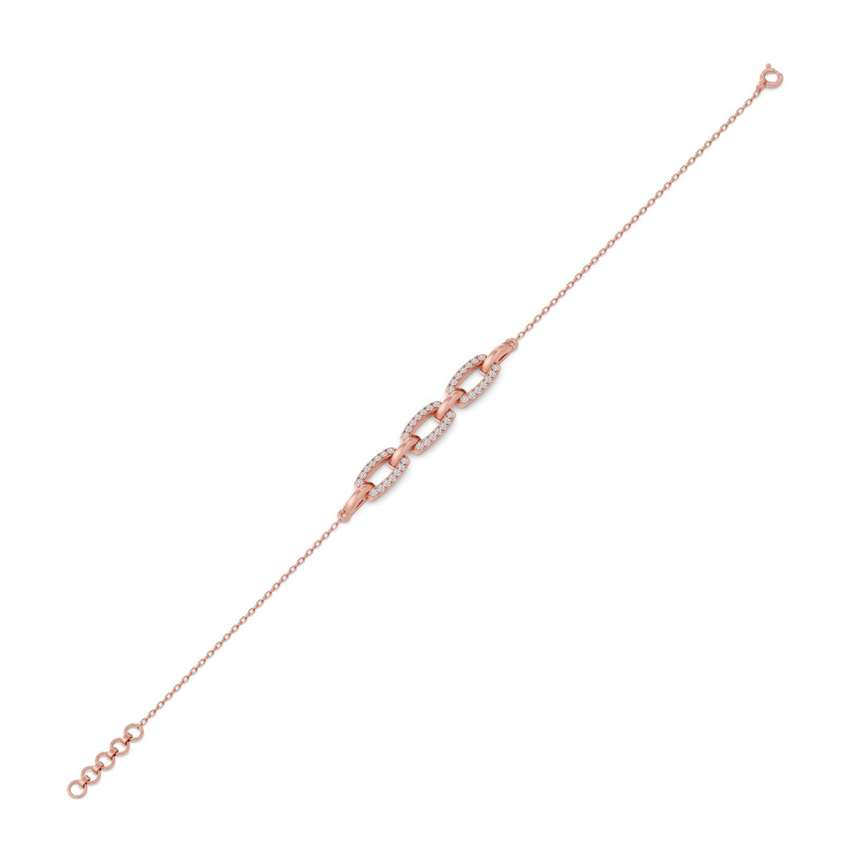 Golden Interlink Diamond Bracelet