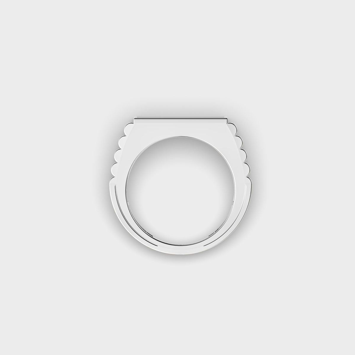 Princess Cut Grid Signet Diamond Ring For Men - View 9