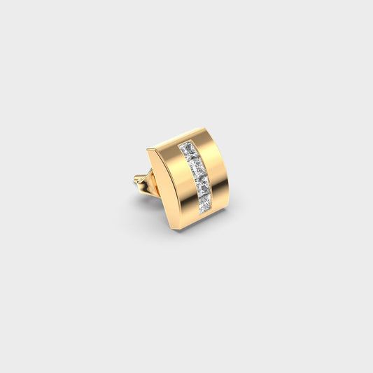 Diamond Drift Stud with Clustered Strip