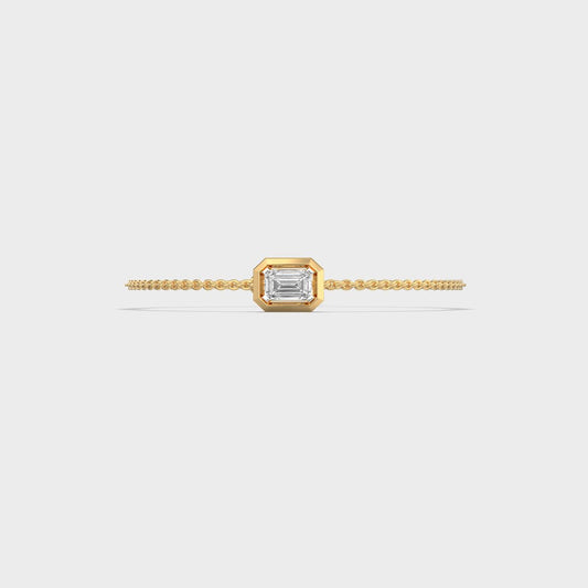 Minimal Emerald Diamond Bracelet