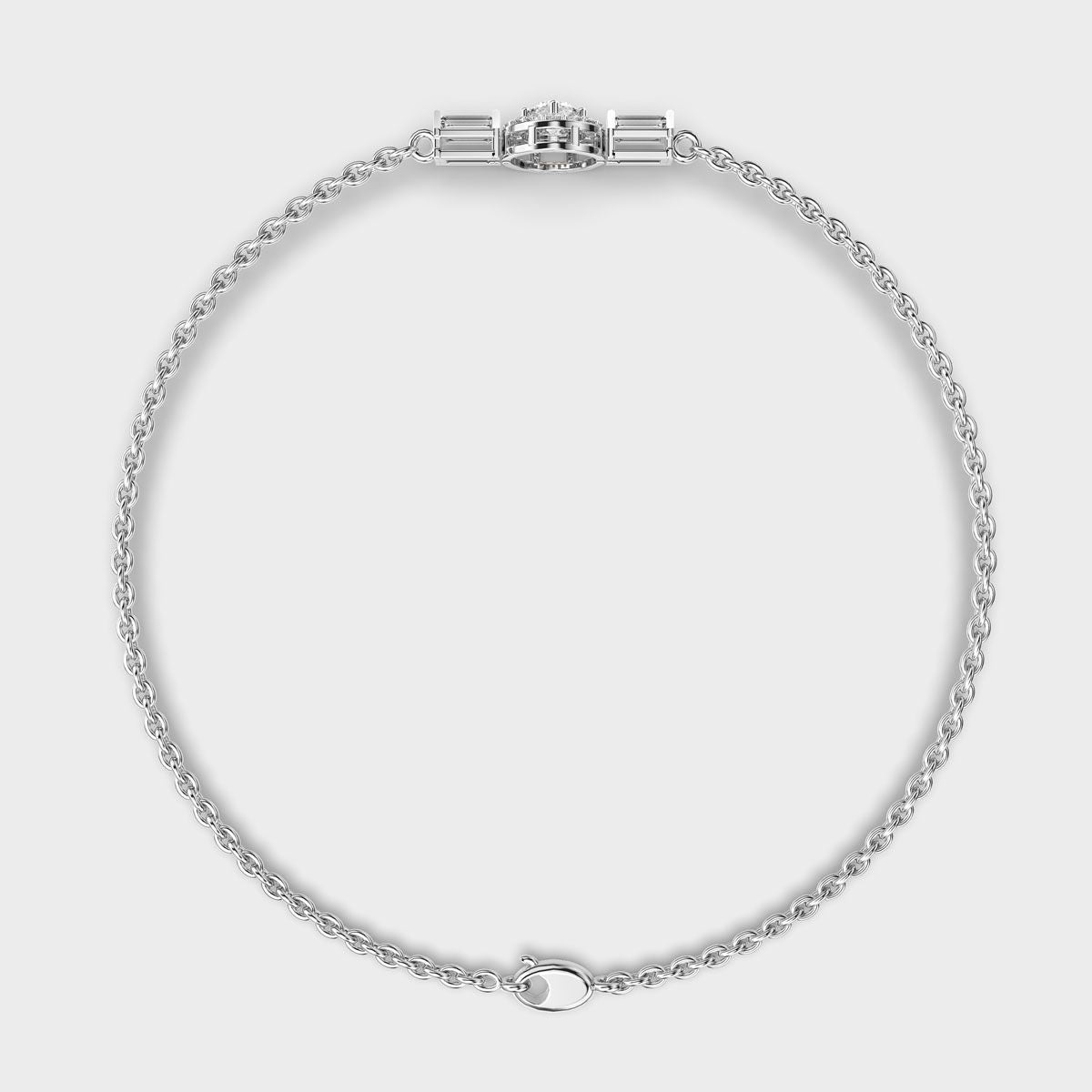 Round and Baguette Everyday Bracelet