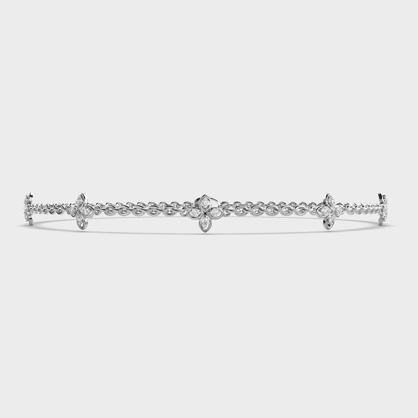 Soft Weave Flower Diamond Bracelet