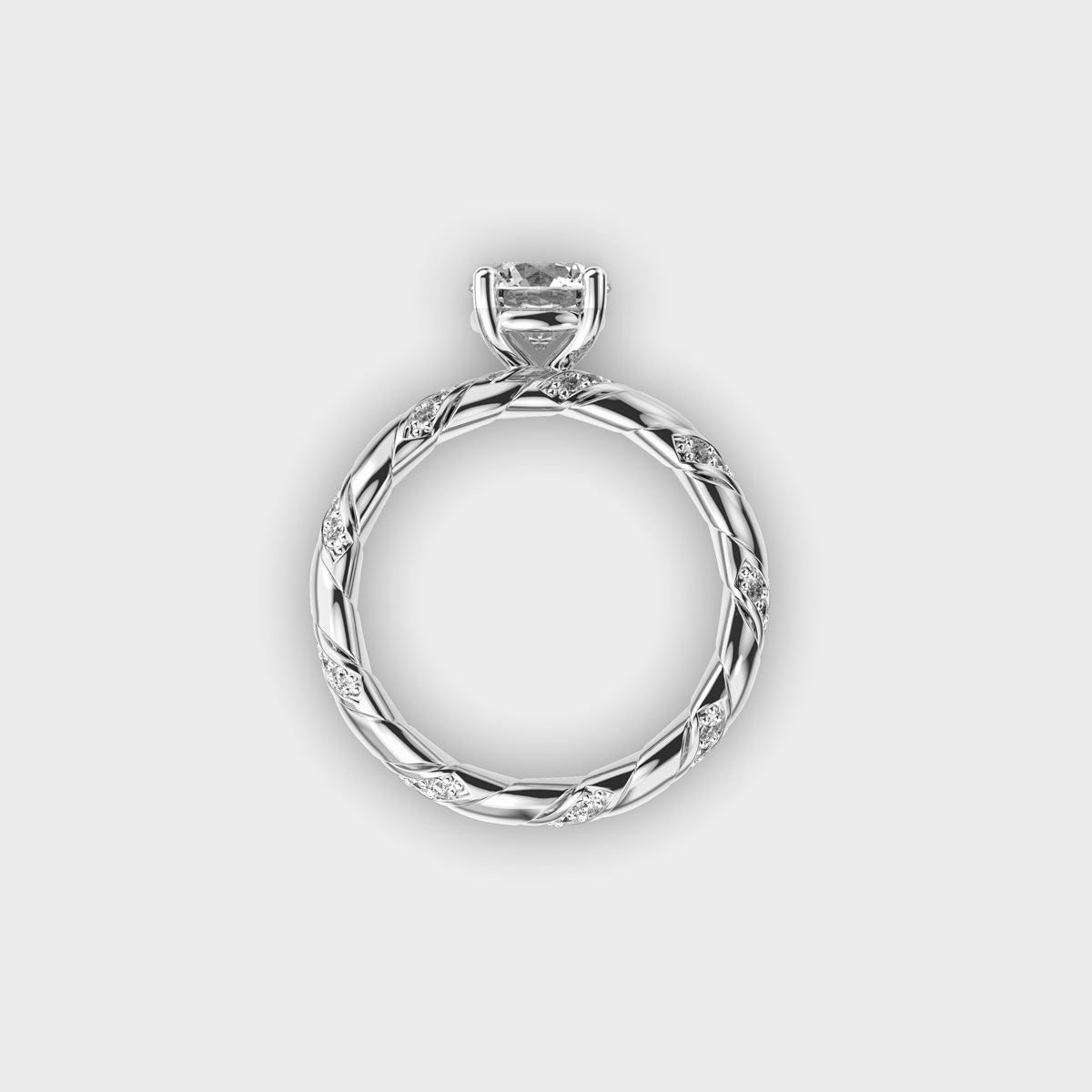 Double Stack Round Diamond Ring - View 9