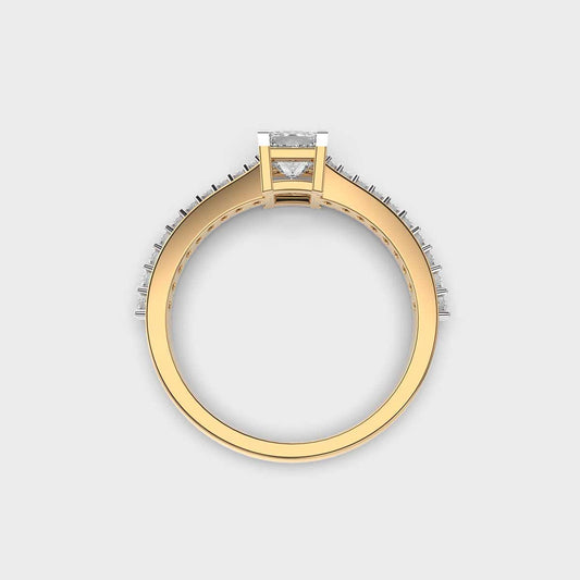 Princess Cut Diamond Pave Band Ring - View 4