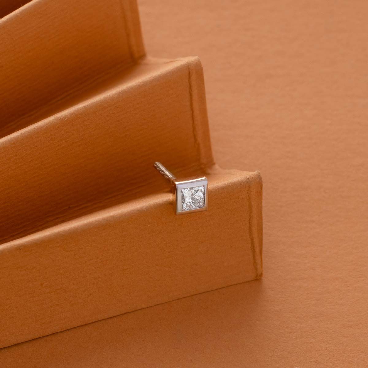 Cornerstone Square Diamond Stud for Men