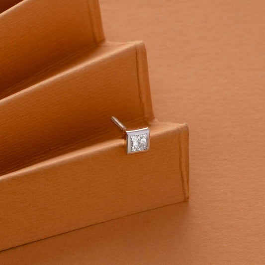 Cornerstone Square Diamond Stud for Men