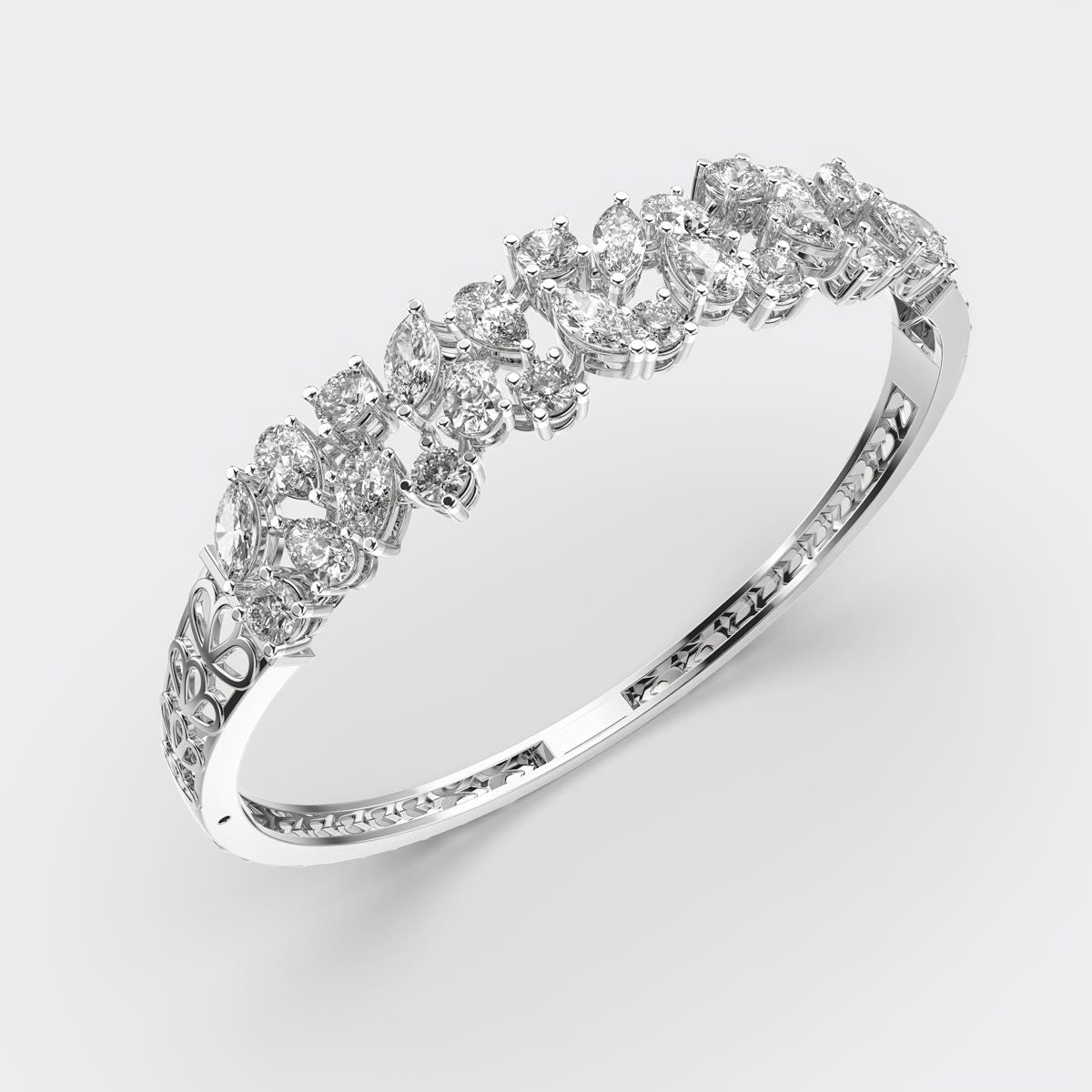 Fairytale Pear Cut Diamond Bangle Bracelet
