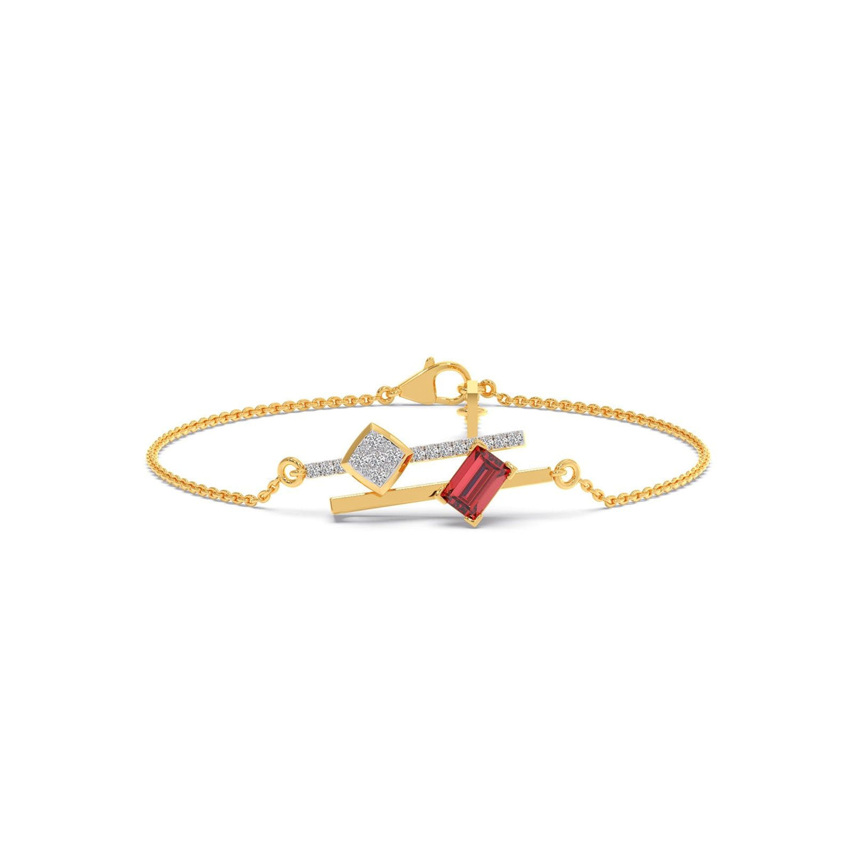 Blush Gemstone Linear Chain Bracelet