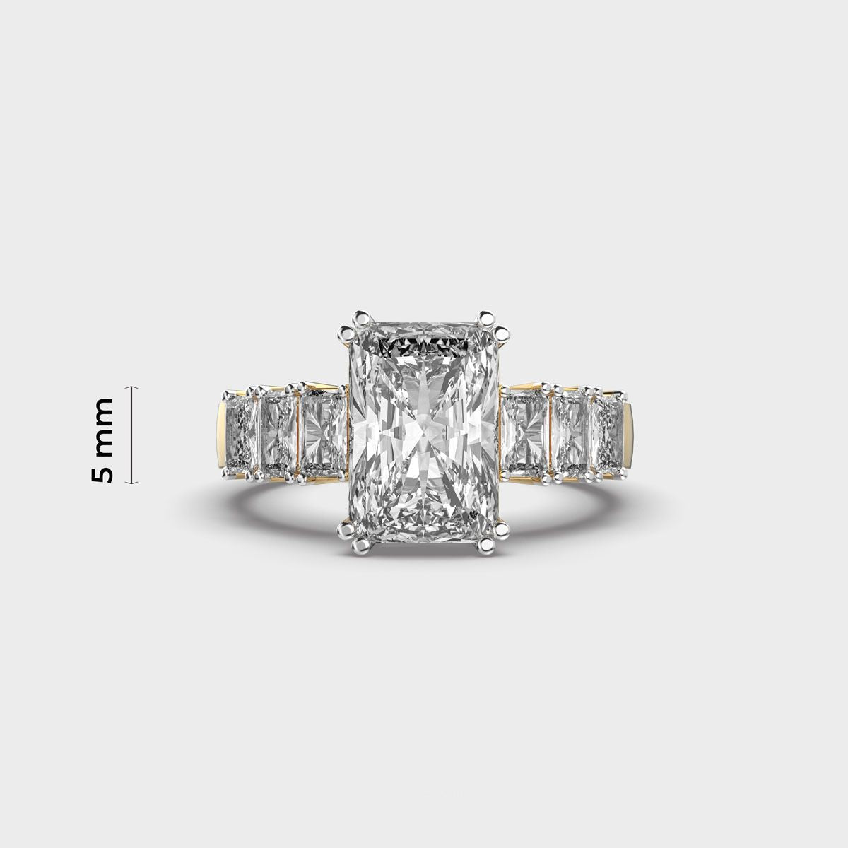 Manhattan Chic Radiant Cut Diamond Ring - View 5