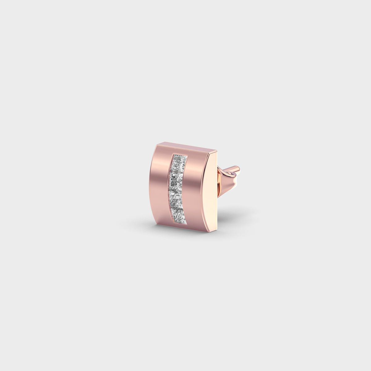 Diamond Drift Stud with Clustered Strip