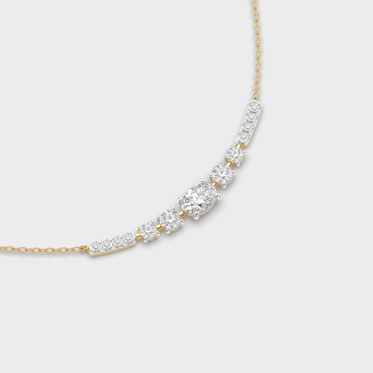 Cascade Curve Diamond Necklace