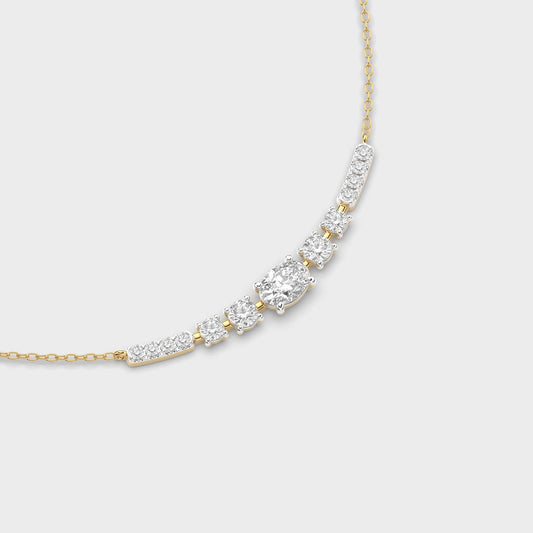 Cascade Curve Diamond Necklace