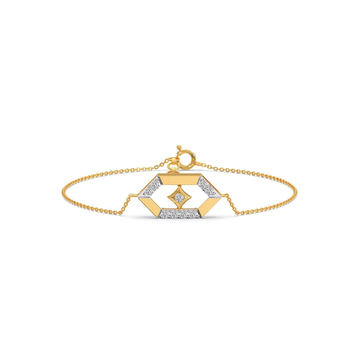 Hexora Moving Diamond Lattice Chain Bracelet