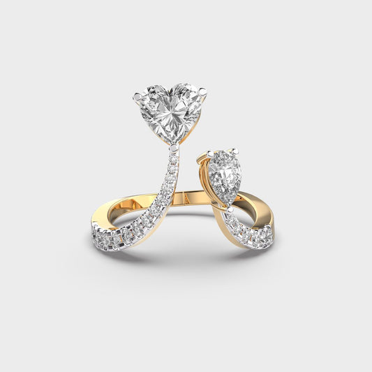 Rising Heart Diamond Ring - View 1
