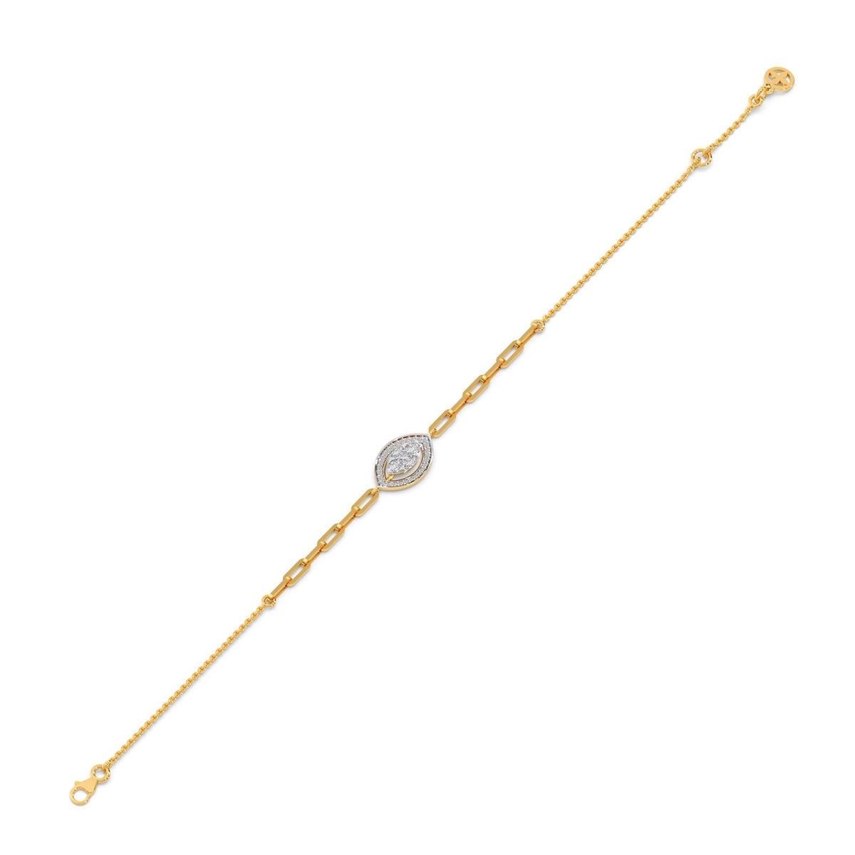 Cathedral Halo Marquise Chain Bracelet