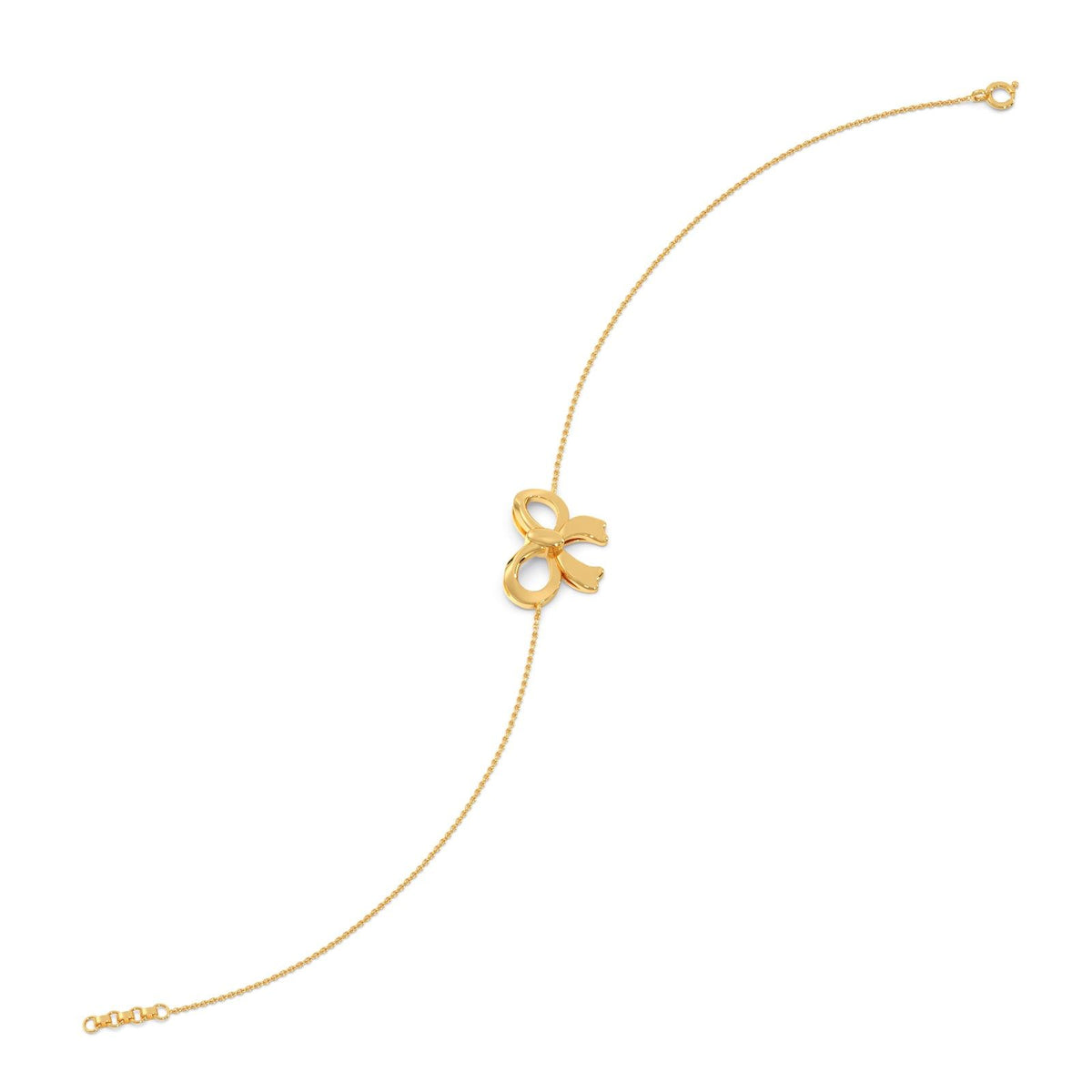 Velvet Ribbon Plain Gold Chain Bracelet