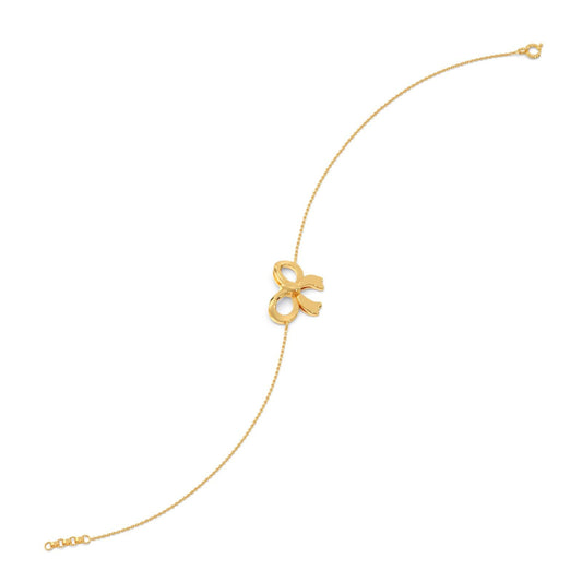 Velvet Ribbon Plain Gold Chain Bracelet