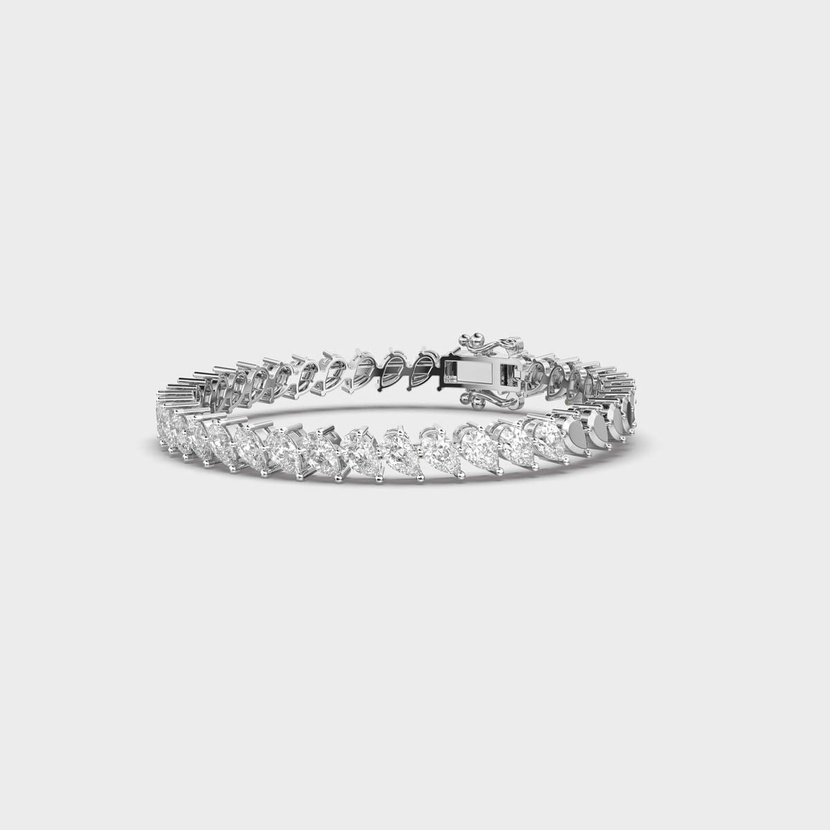 Cascading Pear Diamond Tennis Bracelet
