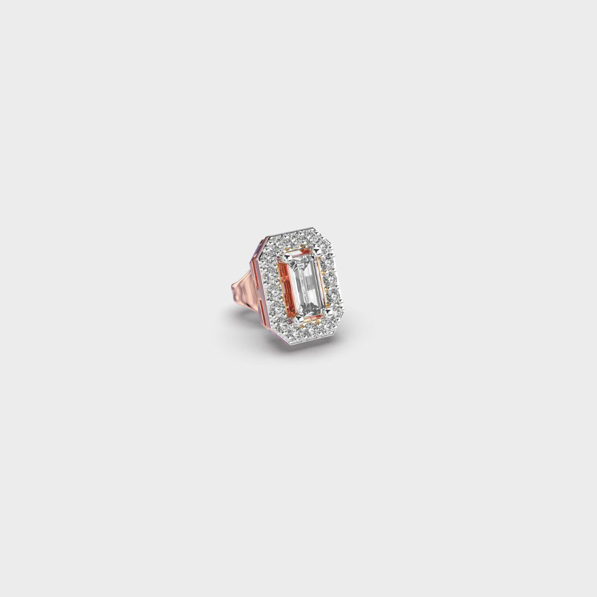 Shimmering Octagonal Dual Diamond Stud For Men