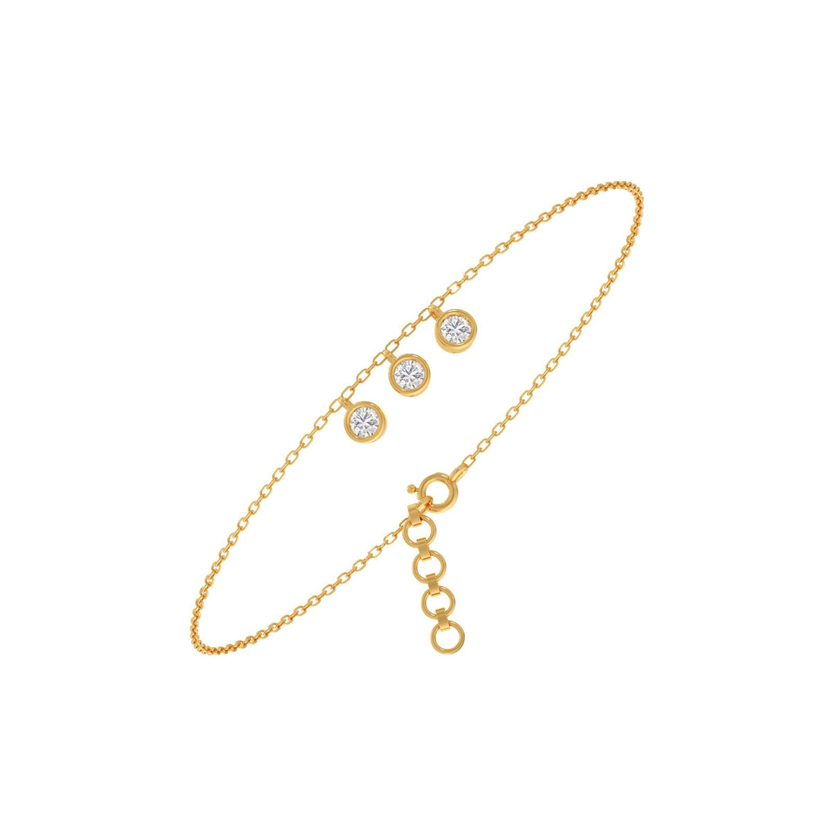 Trinity Bezel Chain Bracelet