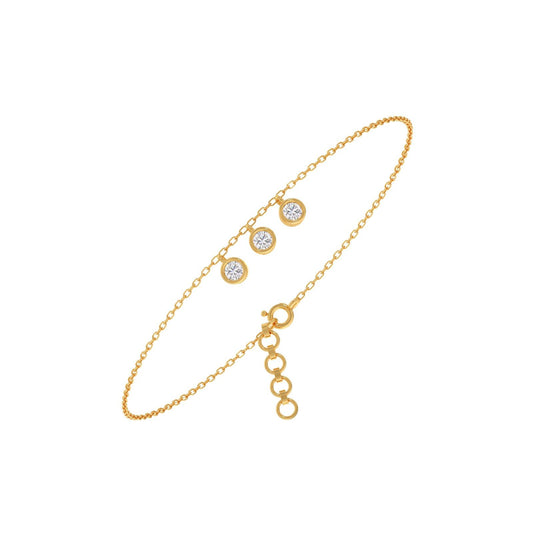 Trinity Bezel Chain Bracelet