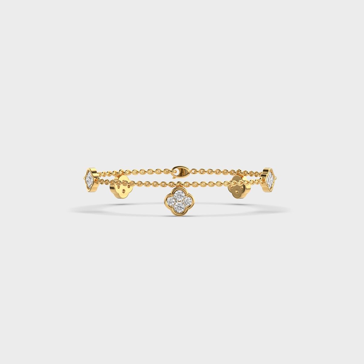 Cubic Clover Diamond Bracelet