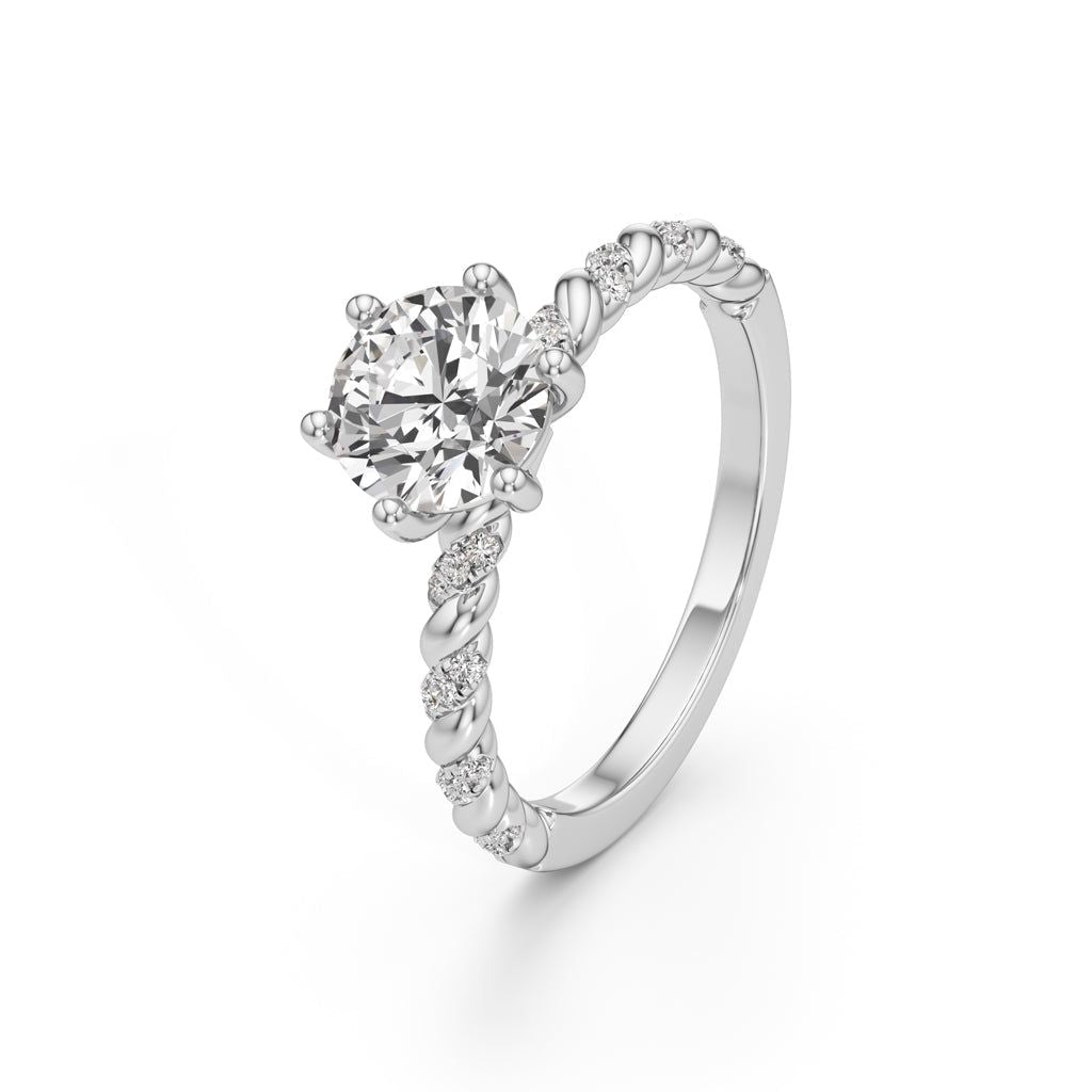 Twist of Eternity Solitaire Ring