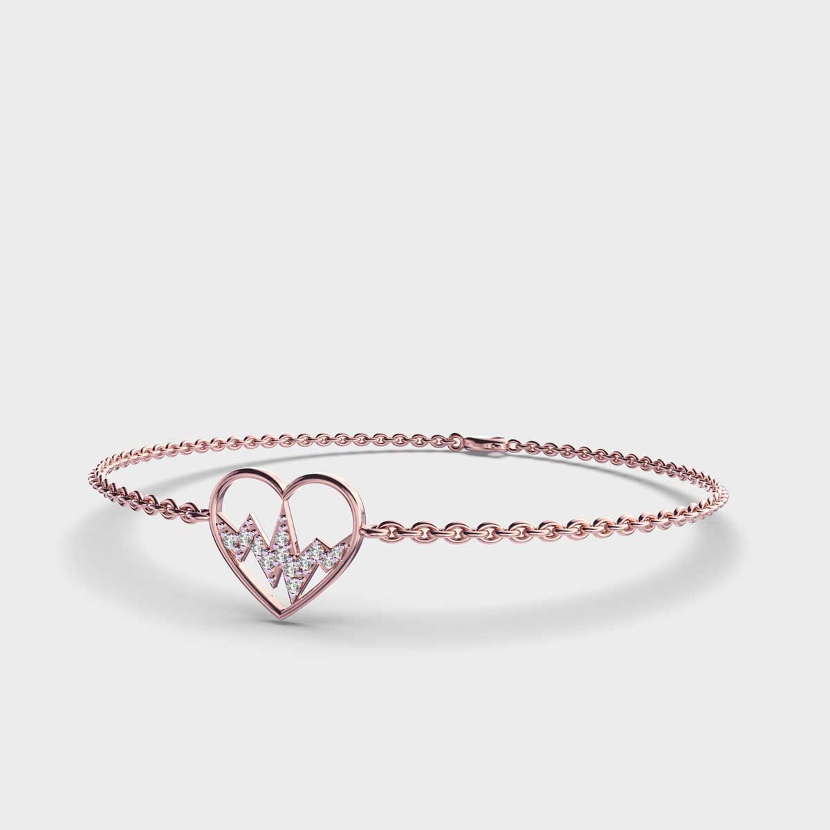 Heartbeat Diamond Encrusted Bracelet