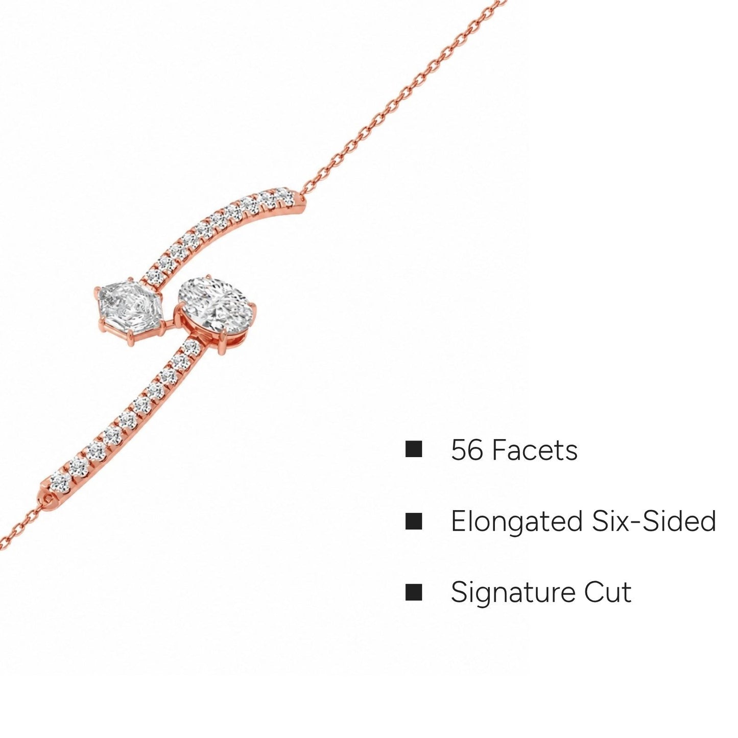 Hexa Oval Diamond Chain Bracelet