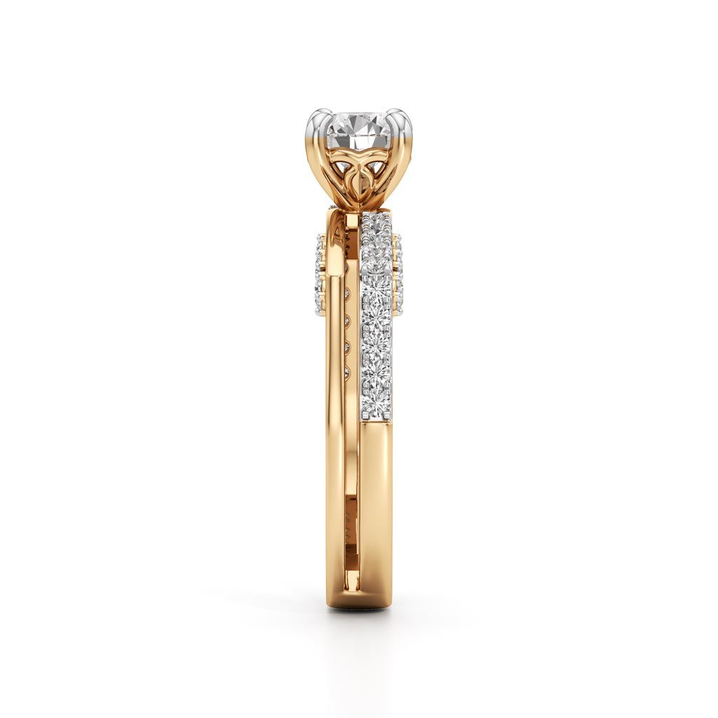 Celestia Dual-Band Solitaire Ring