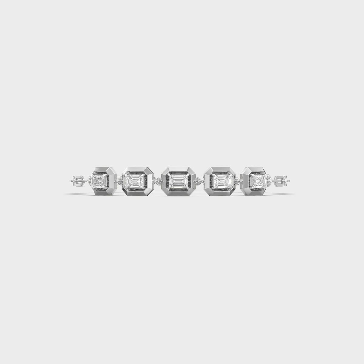 Octagon Bezel Emerald Diamond Bracelet