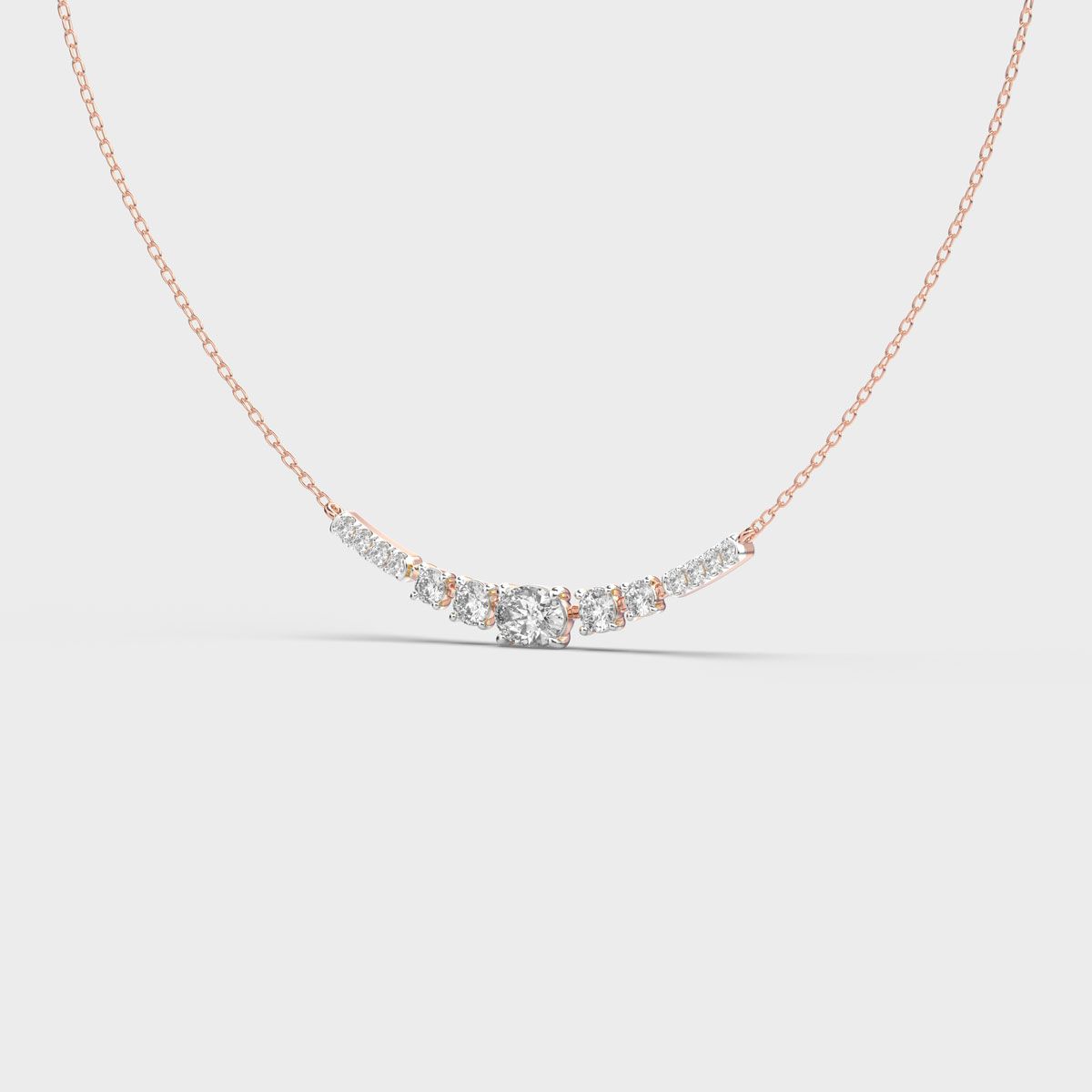 Cascade Curve Diamond Necklace