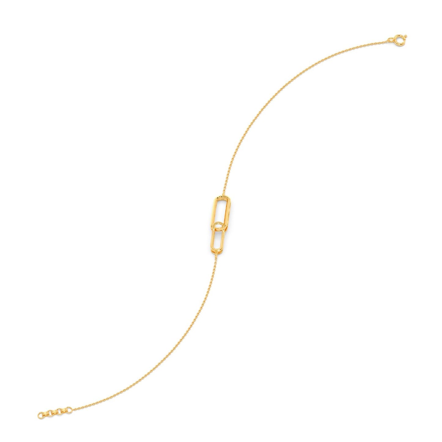 Dual Link Plain Gold Chain Bracelet