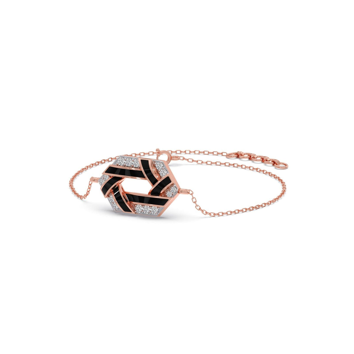 Hexora-enamel Stellar Diamond Chain Bracelet