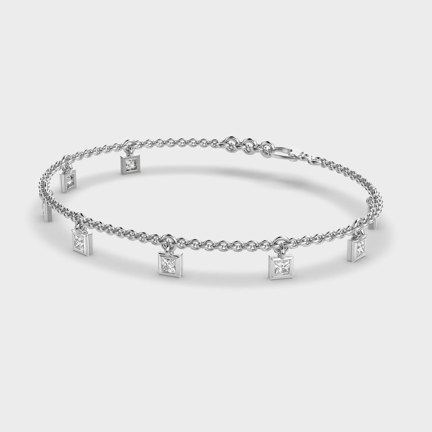 Delicate Poise Square Diamond Bracelet