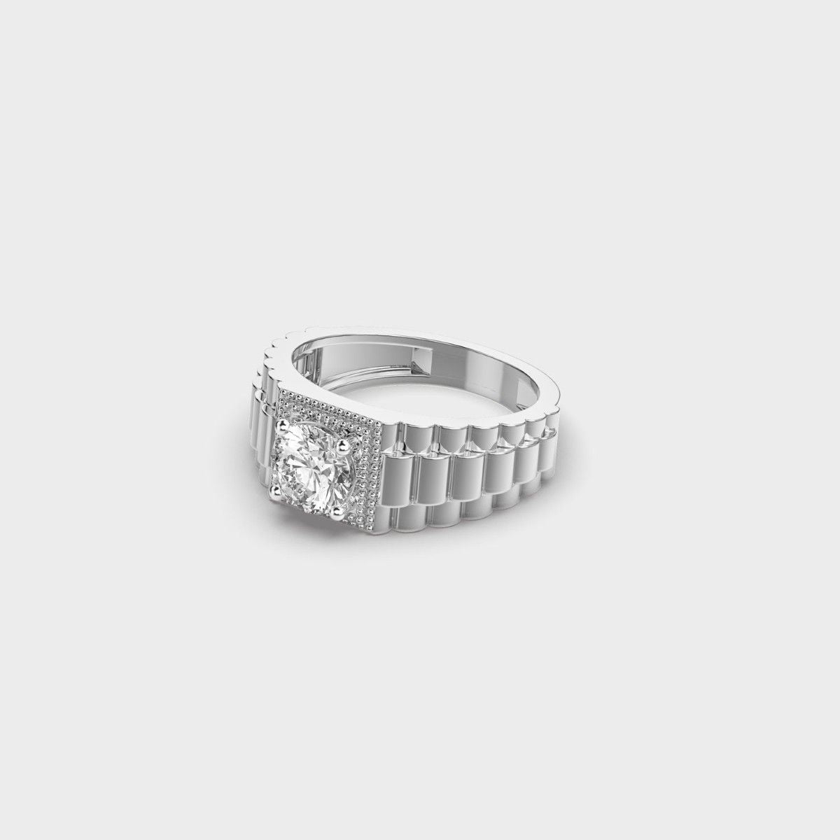 Isa Signet Diamond Band For Men - View 7