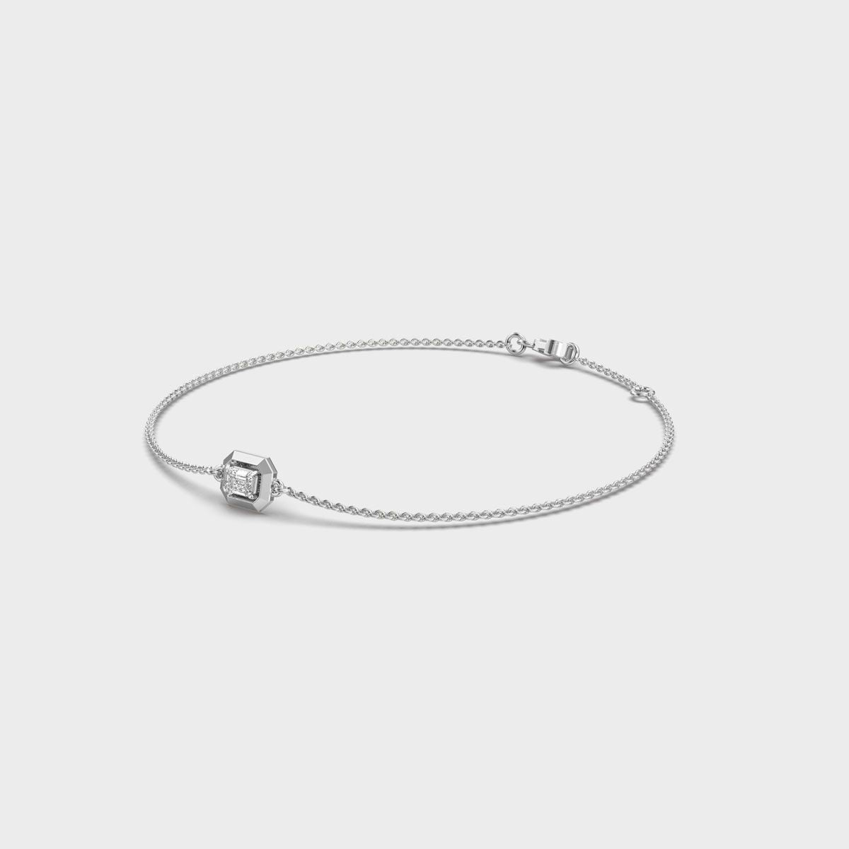 Bezel Emerald Diamond Bracelet